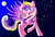 Size: 900x618 | Tagged: safe, artist:kaiilu, princess skyla, alicorn, pony, g4, eyeshadow, female, makeup, mare in the moon, moon, night, night sky, older, older skyla, sky, solo, stars