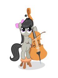 Size: 3004x4016 | Tagged: safe, artist:agamnentzar, octavia melody, pony, g4, bipedal, blank flank, cello, female, filly, high res, musical instrument, simple background, solo, transparent background, vector