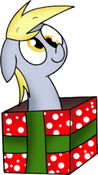 Size: 764x1365 | Tagged: safe, artist:strangiesleepy, derpy hooves, pegasus, pony, g4, female, mare, pony in a box, present, simple background, solo, transparent background