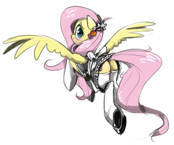 Size: 919x763 | Tagged: safe, artist:kilo, fluttershy, pegasus, pony, g4, blushing, butt, clothes, dress, embarrassed, female, fluttermaid, looking at you, looking back, maid, mare, plot, rear view, simple background, skirt, solo, upskirt, white background