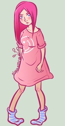 Size: 478x920 | Tagged: safe, artist:donenaya, pinkie pie, human, g4, bottomless, clothes, dress, humanized, pinkamena diane pie