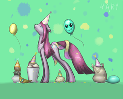 Size: 800x640 | Tagged: safe, artist:hrithebridd, artist:hyhtgifa, pinkie pie, g4, balloon, crying, pinkamena diane pie