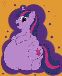 Size: 1046x1280 | Tagged: safe, artist:watertimdragon, twilight sparkle, g4, belly, expansion, fat, obese, spell, twilard sparkle, weight gain, whoops