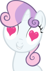 Size: 3640x5569 | Tagged: safe, artist:drewklettke, sweetie belle, pony, unicorn, g4, lesson zero, female, filly, foal, heart, heart eyes, i really like her mane, simple background, solo, transparent background, vector, want it need it, wingding eyes