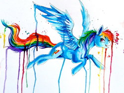 Size: 1877x1415 | Tagged: safe, artist:lucky978, rainbow dash, pony, g4, female, solo, traditional art