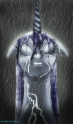 Size: 1176x1984 | Tagged: safe, artist:sixpathsoffriendship, princess luna, pony, g4, eyes closed, female, rain, solo, wet mane