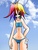 Size: 1491x1955 | Tagged: safe, artist:lucky-jj, rainbow dash, human, g4, beach, humanized, skinny, solo, thin