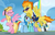 Size: 458x290 | Tagged: safe, screencap, bulk biceps, cloudchaser, lightning dust, meadow flower, rainbow dash, spitfire, sunshower raindrops, thunderlane, pegasus, pony, g4, wonderbolts academy, clothes, drill sergeant, female, male, mare, necktie, nervous, now, stallion, sunglasses, training, uniform, wonderbolt trainee uniform, wonderbolts dress uniform, yelling