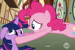 Size: 520x348 | Tagged: safe, screencap, pinkie pie, twilight sparkle, g4, wonderbolts academy