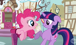 Size: 572x338 | Tagged: safe, screencap, pinkie pie, twilight sparkle, g4, wonderbolts academy