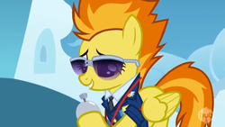 Size: 620x350 | Tagged: safe, screencap, spitfire, g4, wonderbolts academy, sunglasses