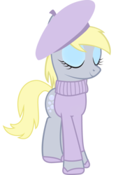 Size: 900x1352 | Tagged: safe, artist:cool77778, derpy hooves, pegasus, pony, g4, beatnik, beret, female, mare, simple background, solo, transparent background, vector