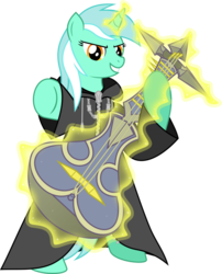 Size: 804x994 | Tagged: safe, artist:jackos92, lyra heartstrings, pony, unicorn, g4, bipedal, cloak, clothes, crossover, demyx, disney, kingdom hearts, magic, organization xiii, sitar