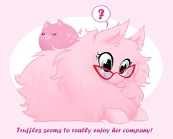 Size: 500x402 | Tagged: safe, artist:justplumsweet, artist:peachiekeenie, oc, oc only, oc:fluffle puff, original species, pig, ask plumsweet, ask, tumblr