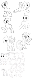 Size: 1210x2861 | Tagged: artist needed, source needed, safe, applejack, fluttershy, pinkie pie, rainbow dash, rarity, twilight sparkle, g4, blank, hair, mane six, template