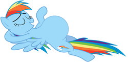 Size: 1832x884 | Tagged: safe, rainbow dash, pegasus, pony, g4, eyes closed, female, lying down, mare, on back, preggo dash, pregnant, pregnant edit, simple background, vector, white background