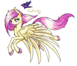 Size: 1024x876 | Tagged: safe, artist:she-shark, fluttershy, bird, g4, female, flying, simple background, solo, transparent background