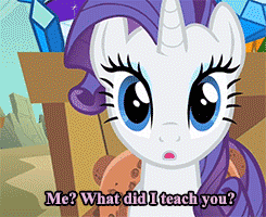 Size: 245x200 | Tagged: safe, screencap, rarity, pony, a dog and pony show, g4, animated, caption, cart, cropped, female, gem, harness, solo, tack