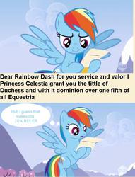 Size: 639x836 | Tagged: safe, rainbow dash, g4, exploitable meme, letter, letter meme, meme, pun