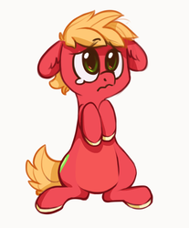 Size: 733x885 | Tagged: safe, artist:zonkpunch, big macintosh, earth pony, pony, g4, colt, male, sad, stallion