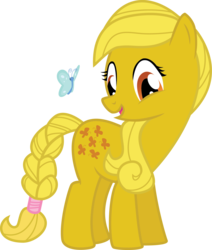 Size: 1479x1745 | Tagged: safe, artist:belldandychan, butterscotch (g1), butterfly, pony, g1, g4, female, g1 to g4, generation leap, solo