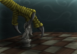 Size: 3508x2480 | Tagged: safe, artist:enigmaticelocution, discord, princess celestia, g4, chess, chessboard, duo