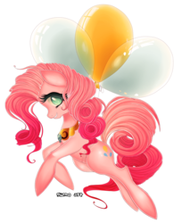 Size: 4069x4985 | Tagged: safe, artist:g-malcott, pinkie pie, g4, absurd resolution, balloon, then watch her balloons lift her up to the sky