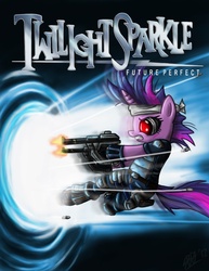 Size: 757x983 | Tagged: safe, artist:silentbutbeardly, twilight sparkle, g4, badass, crossover, future twilight, parody, ponified, timesplitters