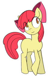 Size: 660x1010 | Tagged: safe, artist:undead-niklos, apple bloom, earth pony, pony, g4, bow, female, filly, simple background, smiling, solo, transparent background
