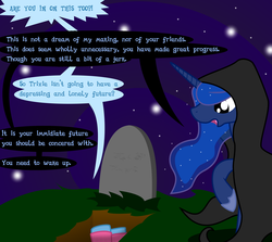 Size: 3000x2670 | Tagged: safe, artist:dazed-and-wandering, princess luna, trixie, alicorn, pony, g4, a christmas carol, a hearths warming carol, hilarious in hindsight