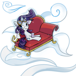 Size: 900x900 | Tagged: safe, artist:paracettamol, rarity, pony, g4, couch, fainting couch, goggles, solo