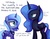 Size: 1000x772 | Tagged: safe, artist:negativefox, nightmare moon, princess luna, pony, g4, duality, filly, tsundere moon, woona