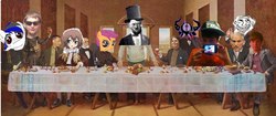 Size: 960x402 | Tagged: safe, edit, scootaloo, human, g4, 1000 hours in ms paint, aaron harvey, abraham lincoln, adolf hitler, alcohol, barely pony related, bread, carl sagan, danny trollpony, downvote bait, face edit, food, irl, lyl, ms paint, photo, ron paul, the last supper, wat, wine, zachary benedict