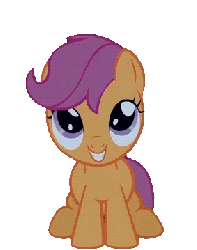 Size: 283x359 | Tagged: safe, scootaloo, pegasus, pony, g4, sleepless in ponyville, animated, blinking, cute, cutealoo, female, filly, foal, headbob, simple background, sitting, solo, transparent background