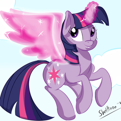 Size: 1500x1500 | Tagged: safe, artist:shelltoon, twilight sparkle, alicorn, pony, g4, artificial wings, augmented, magic, magic wings, twilight sparkle (alicorn), wings