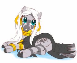 Size: 1200x988 | Tagged: safe, artist:mew, zecora, pony, zebra, g4, butt, costume, female, hooves, nightmare night, plot, solo, underhoof, zecorass