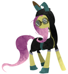 Size: 2600x2800 | Tagged: safe, artist:baxtermega, fluttershy, pegasus, pony, g4, magic duel, bunny ears, clothes, dangerous mission outfit, female, goggles, hoodie, hooves, lineless, mare, simple background, solo, transparent background, vector