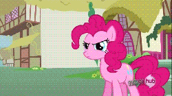 Size: 854x480 | Tagged: safe, screencap, pinkie pie, trixie, earth pony, pony, g4, magic duel, animated, arrow, computer, cursor, disembodied mouth, female, mare, modular, mouse cursor, no mouth, no nose, trash, trash can