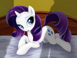 Size: 800x600 | Tagged: safe, artist:rainbow, edit, rarity, pony, g4, bed, mattress, shadow, solo