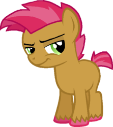 Size: 477x536 | Tagged: safe, artist:candythehedgebatcat9, artist:starryoak, babs seed, earth pony, pony, g4, bob steed, rule 63, simple background, solo, transparent background, unshorn fetlocks