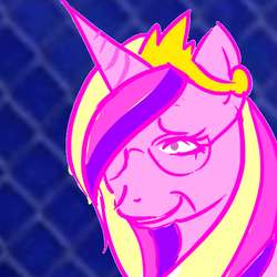 Size: 600x600 | Tagged: safe, princess cadance, pony, g4, costanza face, female, george costanza, glasses, solo