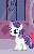 Size: 174x270 | Tagged: safe, screencap, apple bloom, rarity, sweetie belle, pony, unicorn, g4, magic duel, season 3, alternate hairstyle, animated, brush, brushie, cropped, cute, diasweetes, disguise, female, filly, hub logo, hubble, instant rarity, makeover, raritie belle, rarity hair, the hub