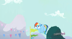 Size: 853x468 | Tagged: safe, artist:capnpea, edit, edited screencap, screencap, rainbow dash, g4, magic duel, fimbriae