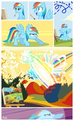 Size: 800x1318 | Tagged: safe, artist:janeesper, rainbow dash, pegasus, pony, g4, comic, paintbrush, painting, sonic rainboom, wassily kandinsky