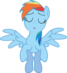 Size: 7294x7910 | Tagged: dead source, safe, artist:fureox, rainbow dash, pegasus, pony, g4, magic duel, season 3, 3o, :o, absurd resolution, blue coat, blue fur, blue wings, eyes closed, female, kissing, mare, multicolored hair, on hind legs, open mouth, rainbow hair, rainbow tail, simple background, solo, spread wings, tail, transparent background, uou, vector, wings