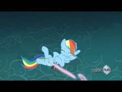 Size: 1024x768 | Tagged: safe, screencap, rainbow dash, g4, magic duel, alicorn amulet, tickle beam, tickling