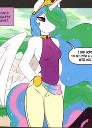 Size: 589x819 | Tagged: safe, princess celestia, anthro, hoofbeat 2, g4, clothes, one-piece swimsuit, swimsuit