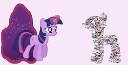 Size: 1058x538 | Tagged: artist needed, safe, artist:cupcakescankill, twilight sparkle, missingno, g4, magic duel, crossover, pokémon, ponified