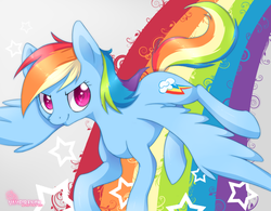 Size: 1279x1000 | Tagged: safe, artist:ls_skylight, rainbow dash, pony, g4, female, rainbow, solo, stars