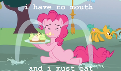 Size: 815x479 | Tagged: safe, pinkie pie, snails, snips, g4, magic duel, crying, i have no mouth and i must scream, no mouth, no nose, ocular gushers